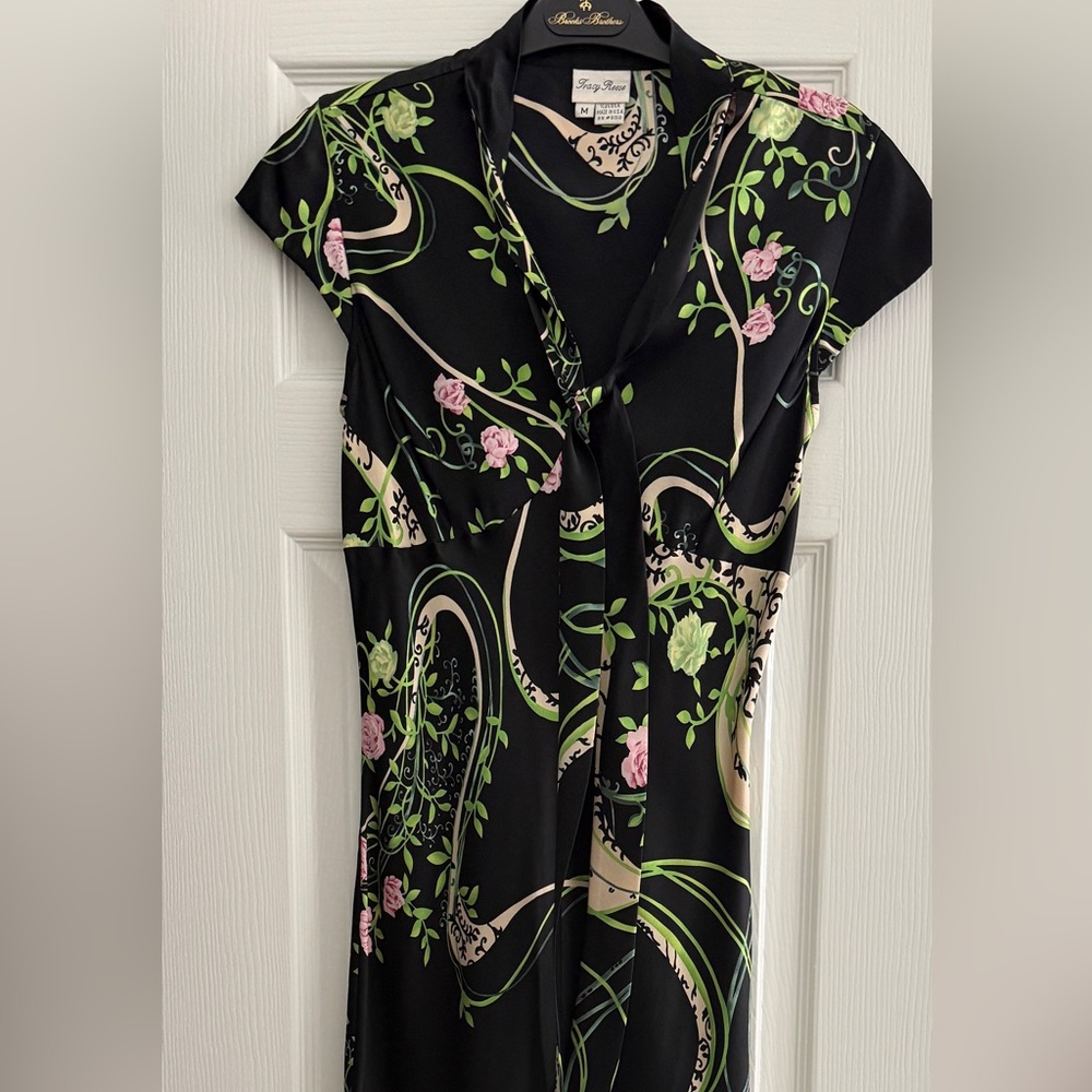 Silk Floral Black Maxi Dress - Picture 4 of 6
